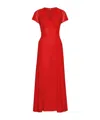 Rotate Birger Christensen Rotate Maxi V Neck Gown In Red
