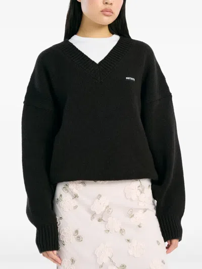 Rotate Birger Christensen V-neck Sweater In Black