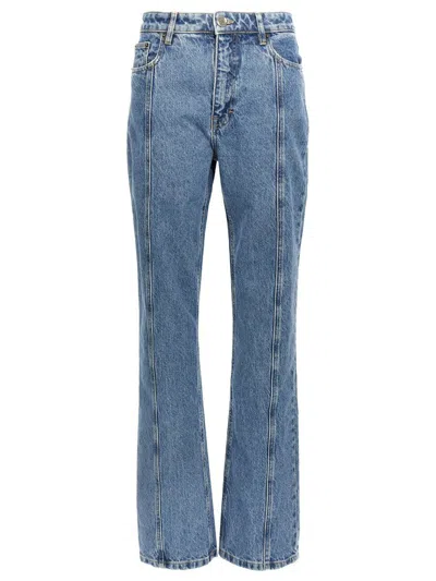 Rotate Birger Christensen Rotate Sunday Womens Medium Blue Denim Regular-fit High-rise Recycled-denim Jeans