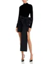 Rotate Birger Christensen Velvet Bow Mini Dress In Black