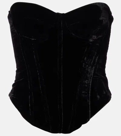 Rotate Birger Christensen Velvet Bustier In Black