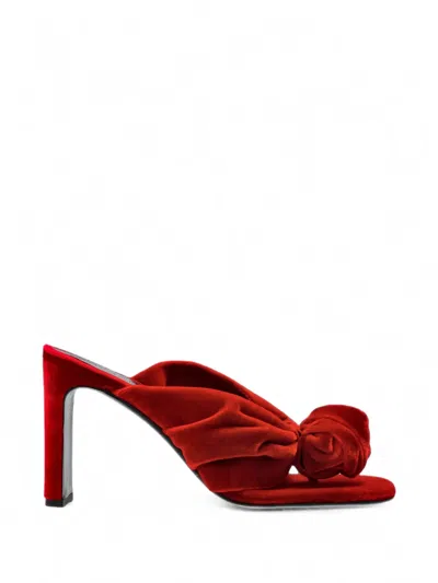Rotate Birger Christensen Velvet Floral-detail Mules In Multi