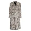 Rotate Birger Christensen Rotate Zebra Print Long Coat With Double-breasted Design And Large Lapels In Animal Print
