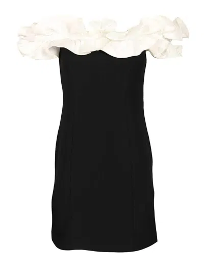 Rotate Birger Christensen Ruffle Mini Dress In Black