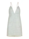 Rotate Birger Christensen Rotate Beaded' Light Blue Polyester Dress In Beige