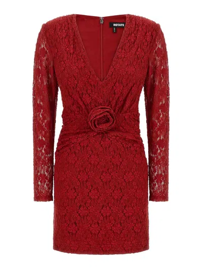 Rotate Birger Christensen Vestido Midi - Rojo
