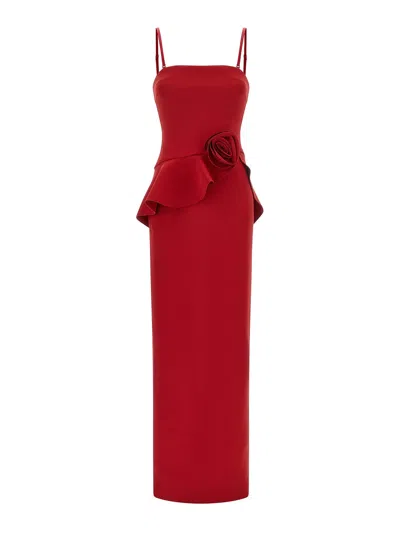 Rotate Birger Christensen Vestido Midi - Rojo
