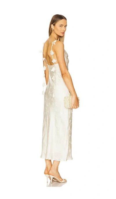 Rotate Birger Christensen Vezzy Midi Dress In Egret Combo