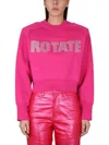 Rotate Birger Christensen Rotate Rhinestone Logo Organic Cotton Sweater