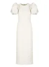 Rotate Birger Christensen Viscose Dress In Bianco