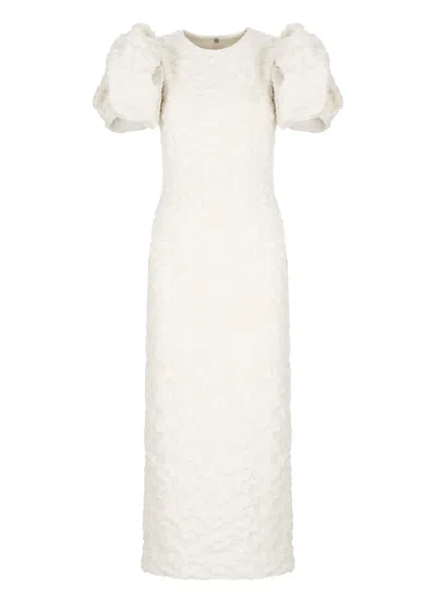 Rotate Birger Christensen Viscose Dress In Bianco