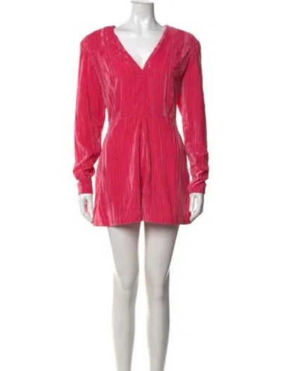 Pre-owned Rotate Birger Christensen V-neck Jumpsuit In Pink