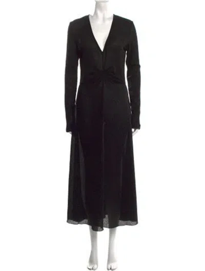 Pre-owned Rotate Birger Christensen V-neck Long Dress In Multi