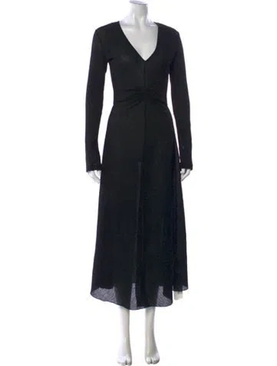 Pre-owned Rotate Birger Christensen V-neck Long Dress In Multi