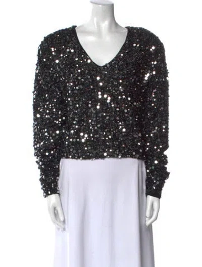 Pre-owned Rotate Birger Christensen V-neck Long Sleeve Blouse W/ Tags In Multi