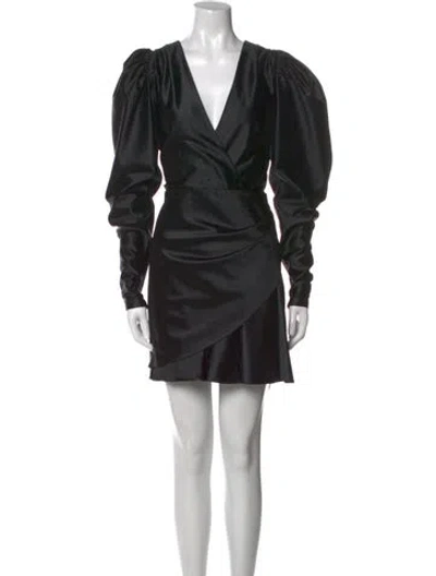 Pre-owned Rotate Birger Christensen V-neck Mini Dress In Black