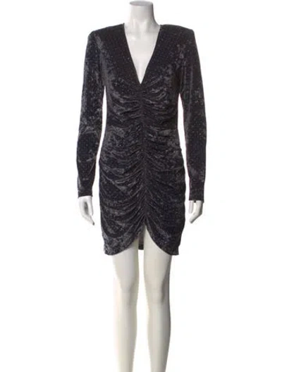Pre-owned Rotate Birger Christensen V-neck Mini Dress In Black