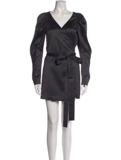 Pre-owned Rotate Birger Christensen V-neck Mini Dress In Black