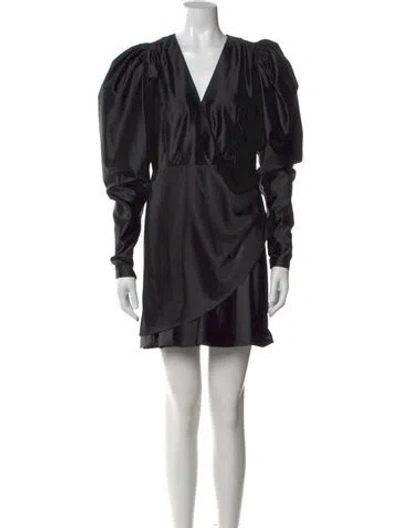 Pre-owned Rotate Birger Christensen V-neck Mini Dress In Black