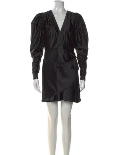 Pre-owned Rotate Birger Christensen V-neck Mini Dress In Black