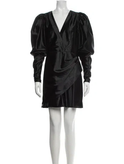 Pre-owned Rotate Birger Christensen V-neck Mini Dress In Black