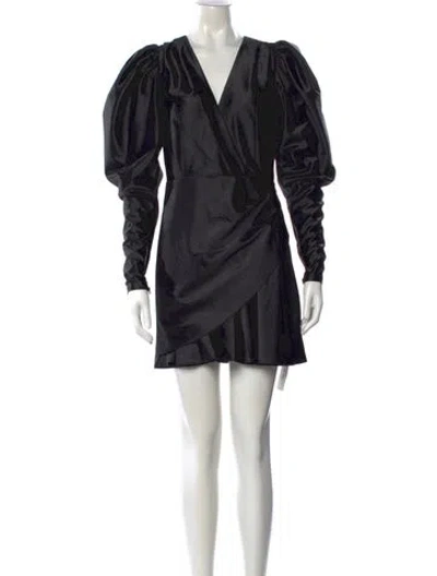 Pre-owned Rotate Birger Christensen V-neck Mini Dress In Black