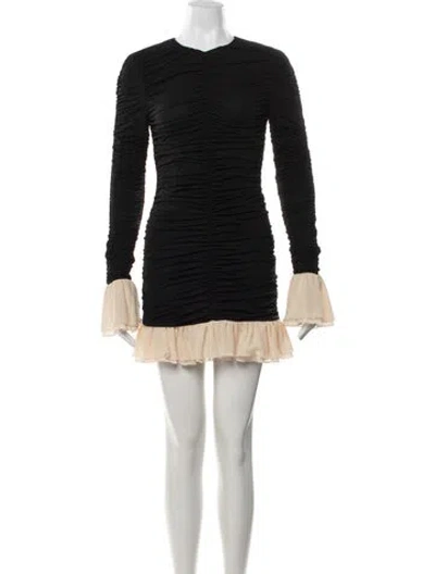 Pre-owned Rotate Birger Christensen V-neck Mini Dress In Black
