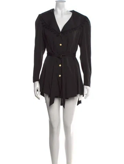 Pre-owned Rotate Birger Christensen V-neck Mini Dress In Black