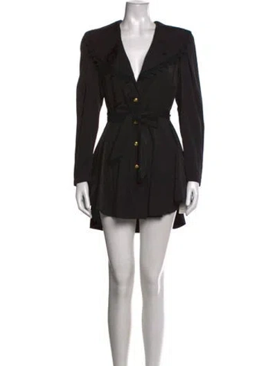 Pre-owned Rotate Birger Christensen V-neck Mini Dress In Black
