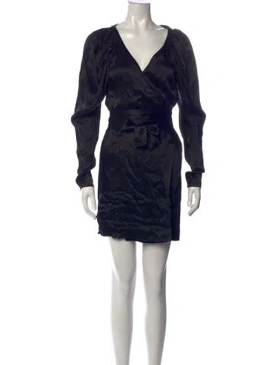 Pre-owned Rotate Birger Christensen V-neck Mini Dress In Black