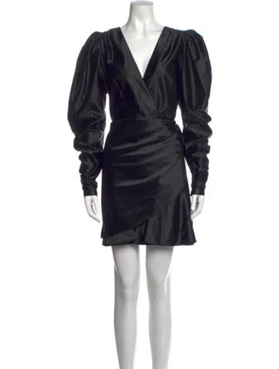 Pre-owned Rotate Birger Christensen V-neck Mini Dress In Black
