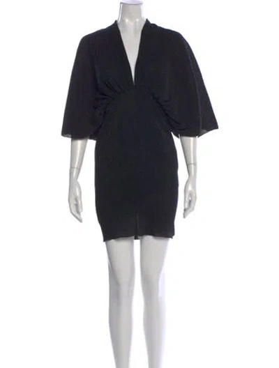 Pre-owned Rotate Birger Christensen V-neck Mini Dress In Blue
