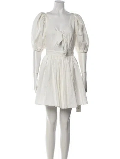 Pre-owned Rotate Birger Christensen V-neck Mini Dress In Neutrals