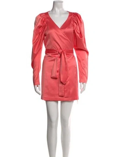 Pre-owned Rotate Birger Christensen V-neck Mini Dress In Pink