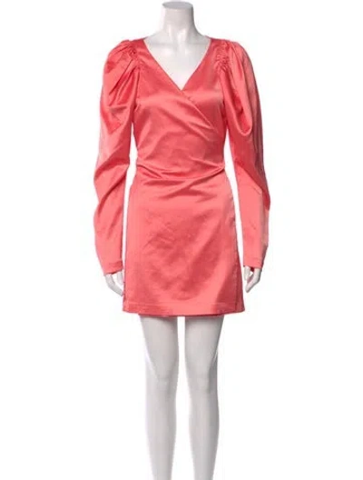 Pre-owned Rotate Birger Christensen V-neck Mini Dress In Pink
