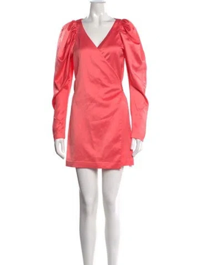 Pre-owned Rotate Birger Christensen V-neck Mini Dress In Pink
