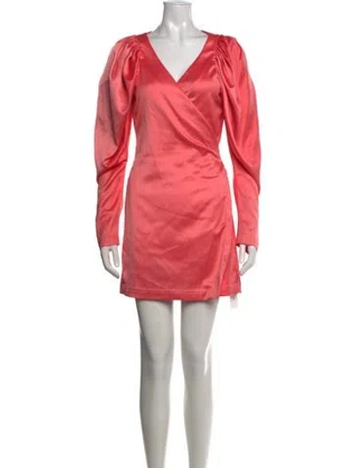 Pre-owned Rotate Birger Christensen V-neck Mini Dress In Pink