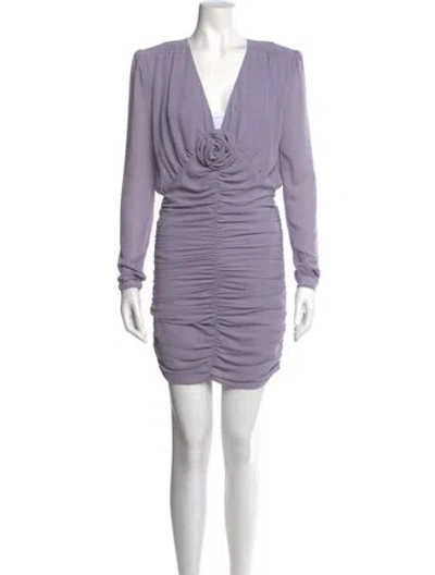 Pre-owned Rotate Birger Christensen V-neck Mini Dress In Purple