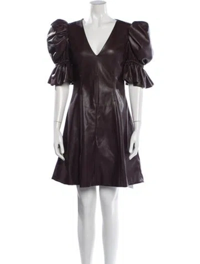 Pre-owned Rotate Birger Christensen V-neck Mini Dress In Purple