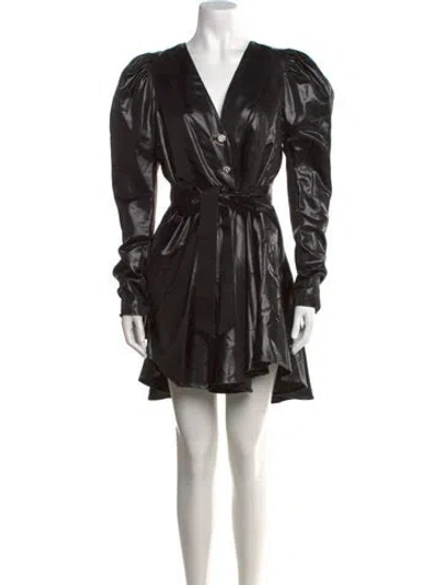 Pre-owned Rotate Birger Christensen V-neck Mini Dress In Silver