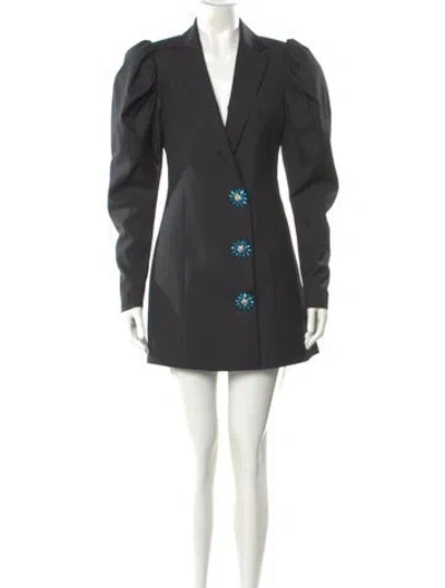 Pre-owned Rotate Birger Christensen V-neck Mini Dress W/ Tags In Black