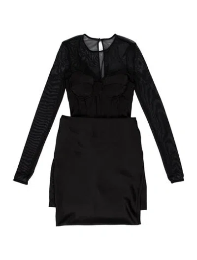 Pre-owned Rotate Birger Christensen V-neck Mini Dress W/ Tags In Black