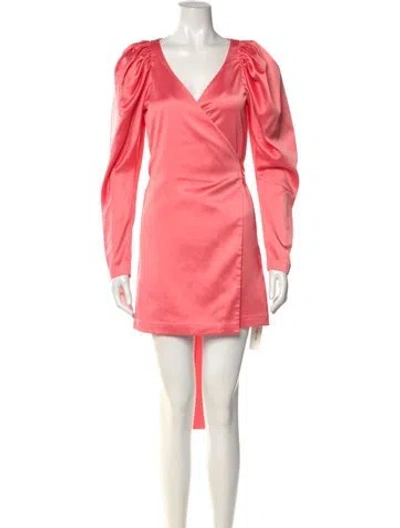 Pre-owned Rotate Birger Christensen V-neck Mini Dress W/ Tags In Pink