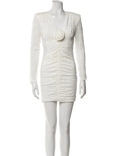 Pre-owned Rotate Birger Christensen V-neck Mini Dress W/ Tags In White