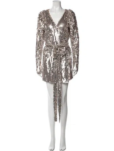 Pre-owned Rotate Birger Christensen V-neck Mini Dress W/ Tags In White