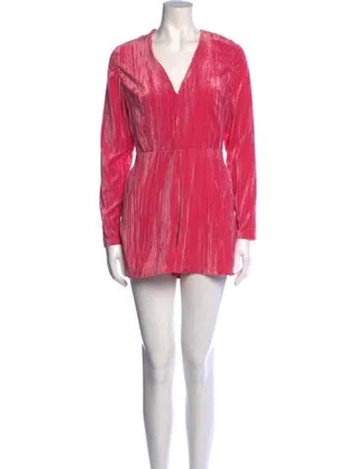 Pre-owned Rotate Birger Christensen V-neck Romper In Pink