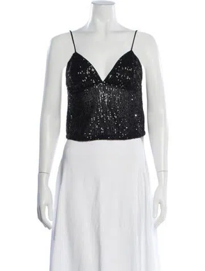 Pre-owned Rotate Birger Christensen V-neck Sleeveless Crop Top In White