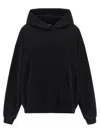 Rotate Birger Christensen Heavy Cotton Sweatshirt With Hood And Pouch Pocket In Black