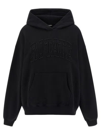 Rotate Birger Christensen Hooded Sweatshirt With Logo In Black