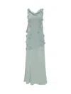 Rotate Birger Christensen Maxi Waterfall Dress In Blue